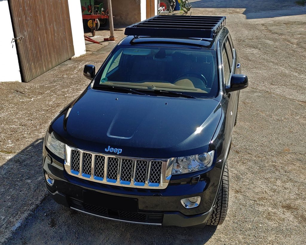 Dachträger Grundtäger für Jeep Grand Cherokee WK 2005-2010 75kg Alu Schwarz 2x main image 1